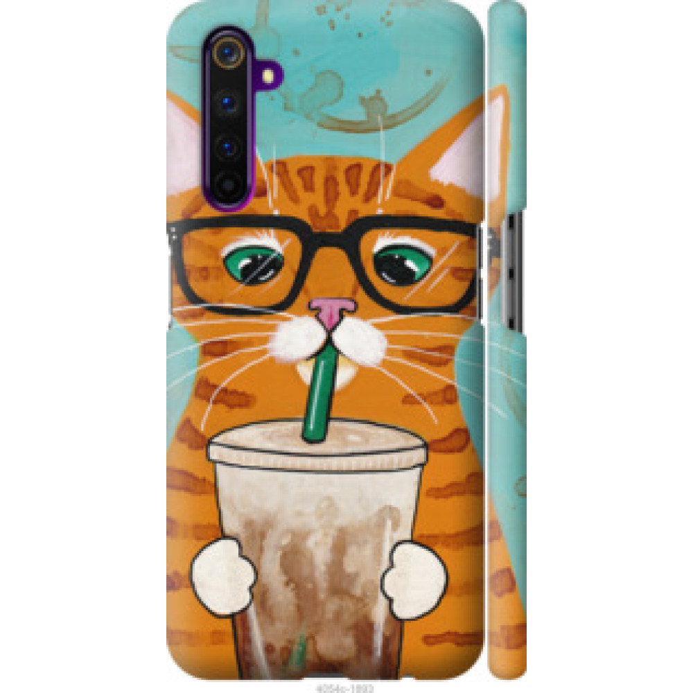 Чехол на Realme 6 Pro Зеленоглазый кот в очках (4054c-1893)