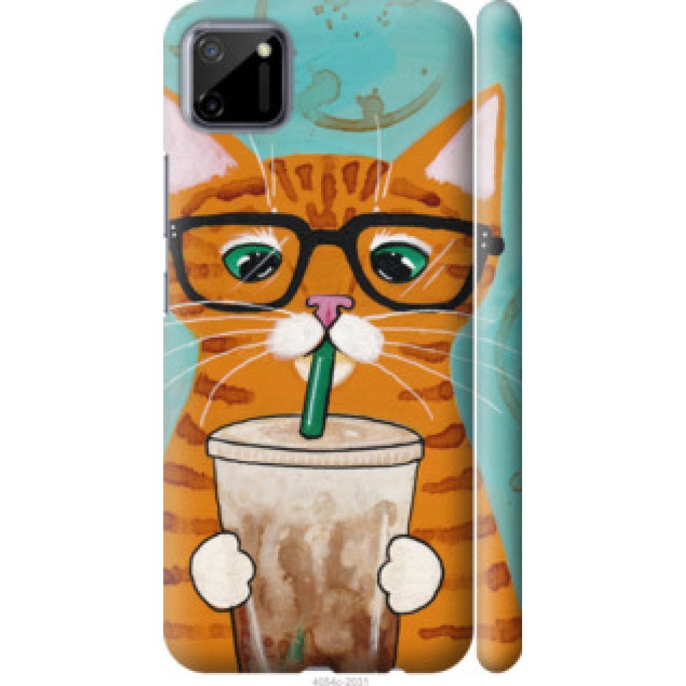 Чохол на Realme C11 Зеленоглазый кот в очках (4054c-2031)