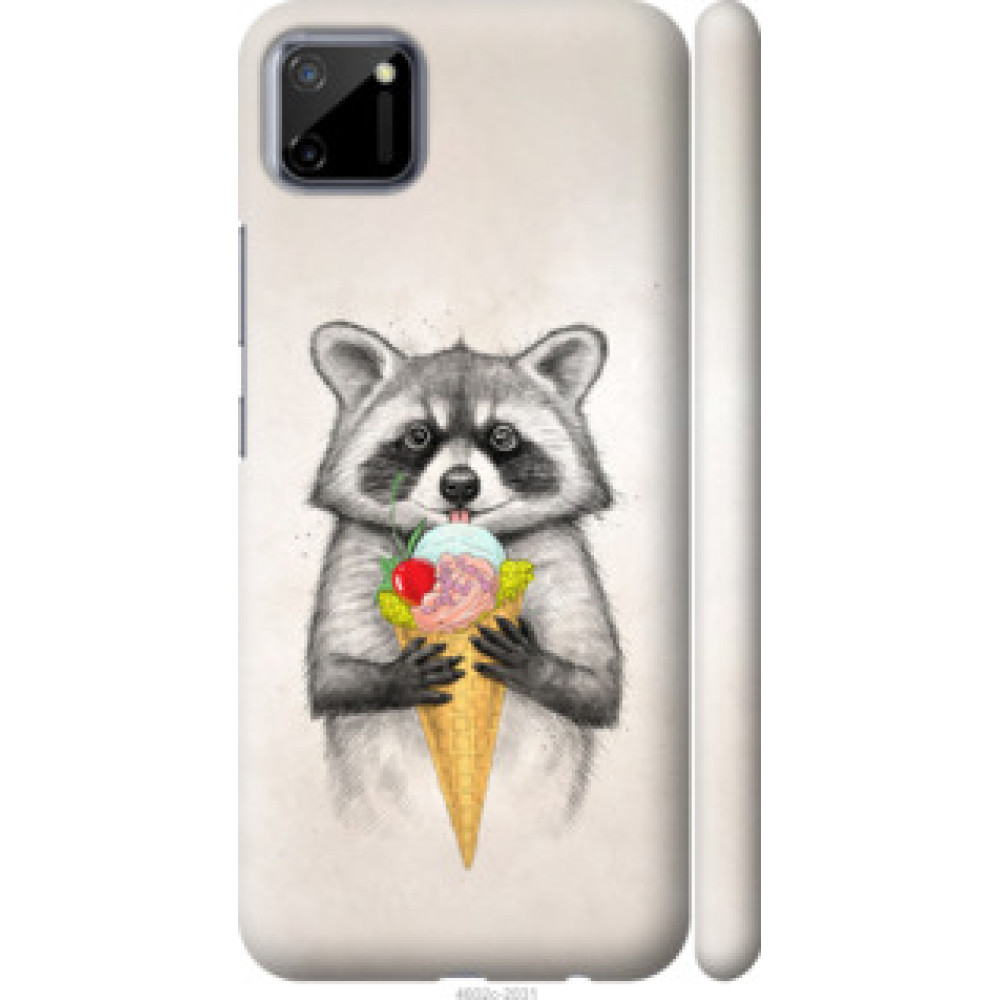 Чехол на Realme C11 Енотик с мороженым (4602c-2031)