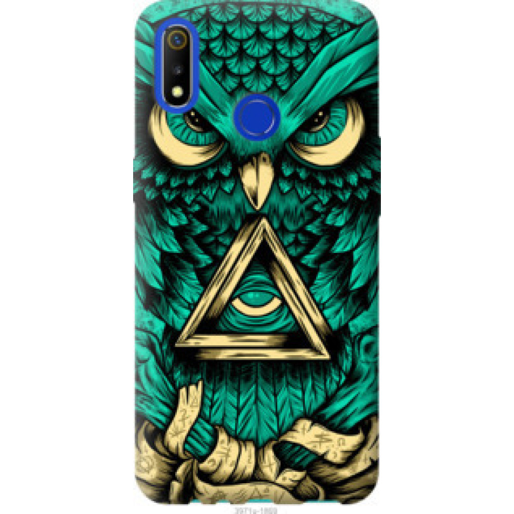 Чехол на Realme 3 Сова Арт-тату (3971u-1869)