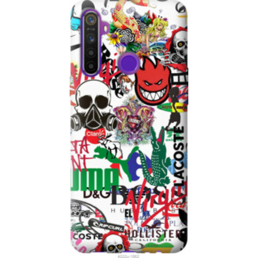 Чехол на Realme 6i Many different logos (4022c-2059)