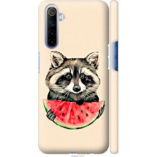 Чехол на Realme 6 Енотик с арбузом (4605c-1913)