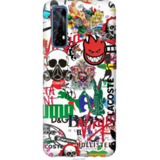 Чехол на Realme 7 Many different logos (4022u-2081)