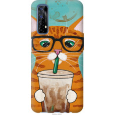 Чехол на Realme 7 Зеленоглазый кот в очках (4054u-2081)