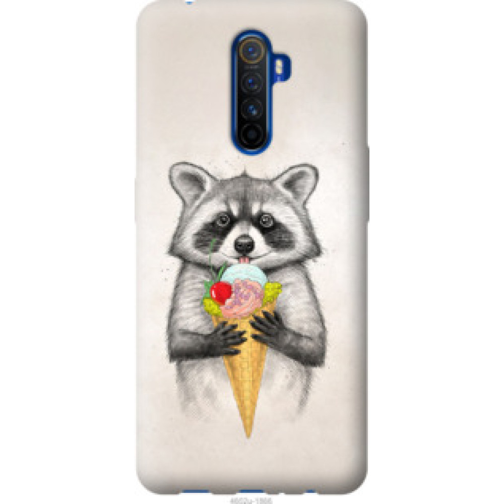 Чехол на Realme X2 Pro Енотик с мороженым (4602u-1866)