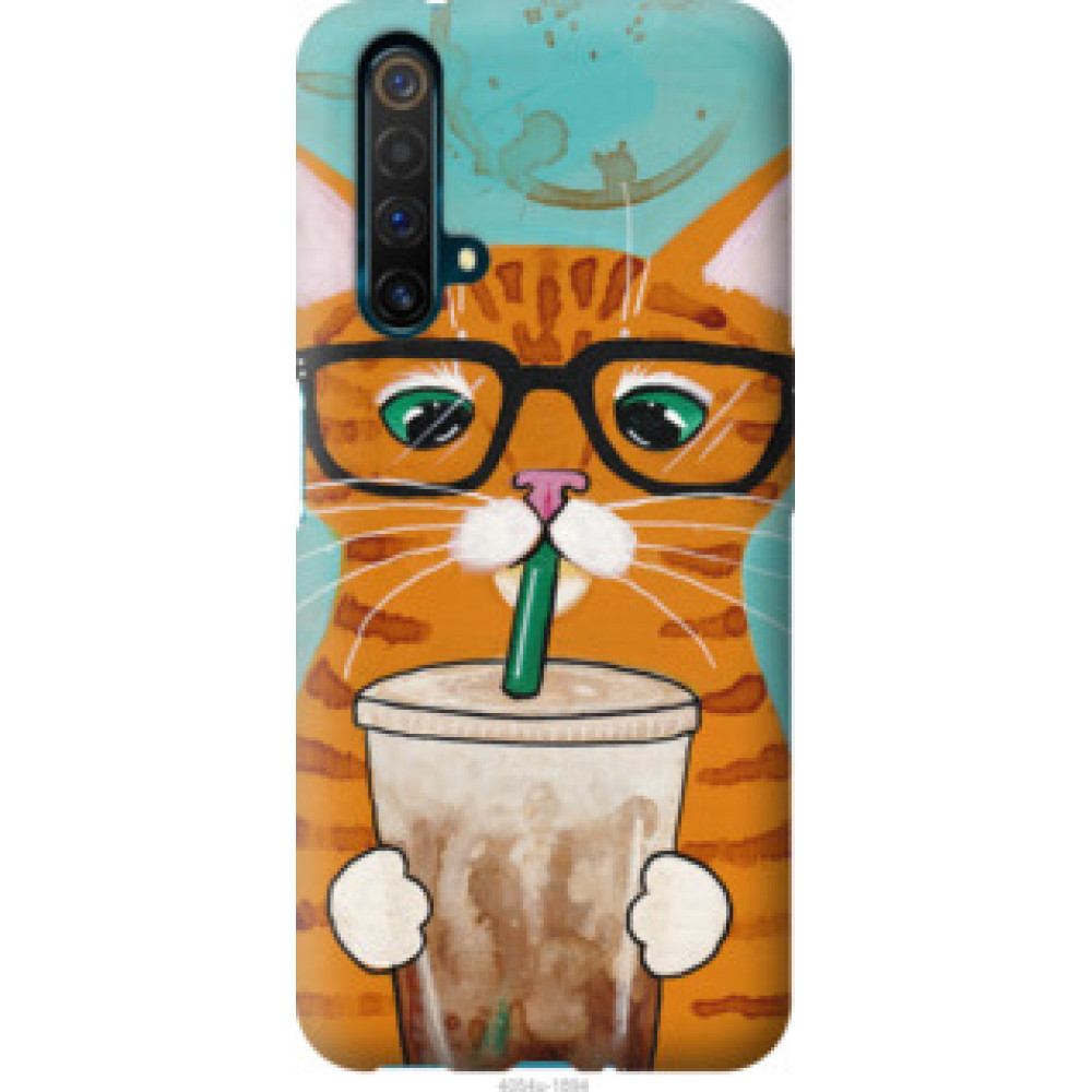 Чехол на Realme X50 Зеленоглазый кот в очках (4054u-1894)