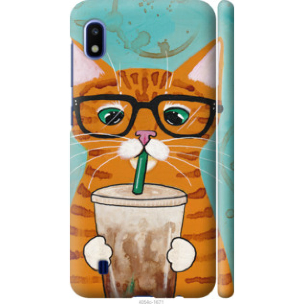 Чохол на Samsung Galaxy A10 2019 A105F Зеленоглазый кот в очках (4054c-1671)