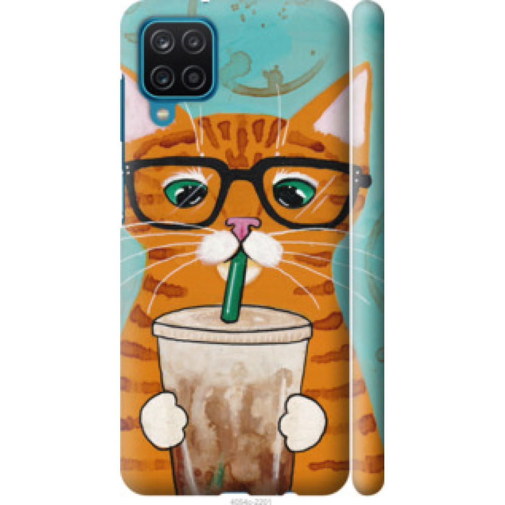 Чехол на Samsung Galaxy A12 A125F Зеленоглазый кот в очках (4054c-2201)