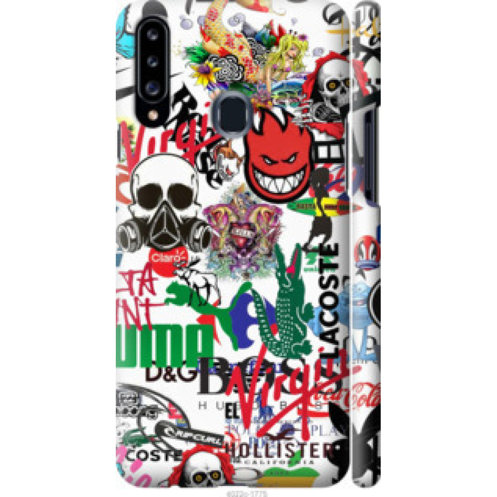 Чехол на Samsung Galaxy A20s A207F Many different logos (4022c-1775)