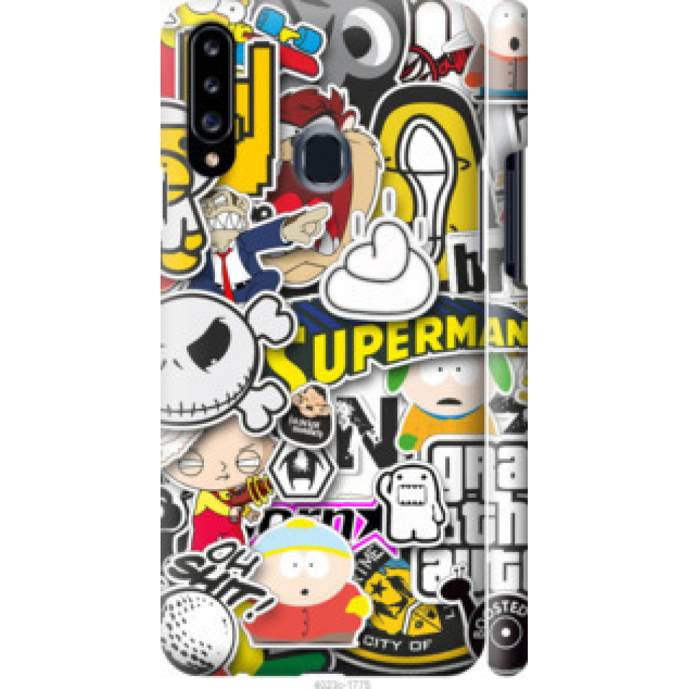 Чехол на Samsung Galaxy A20s A207F Popular logos (4023c-1775)