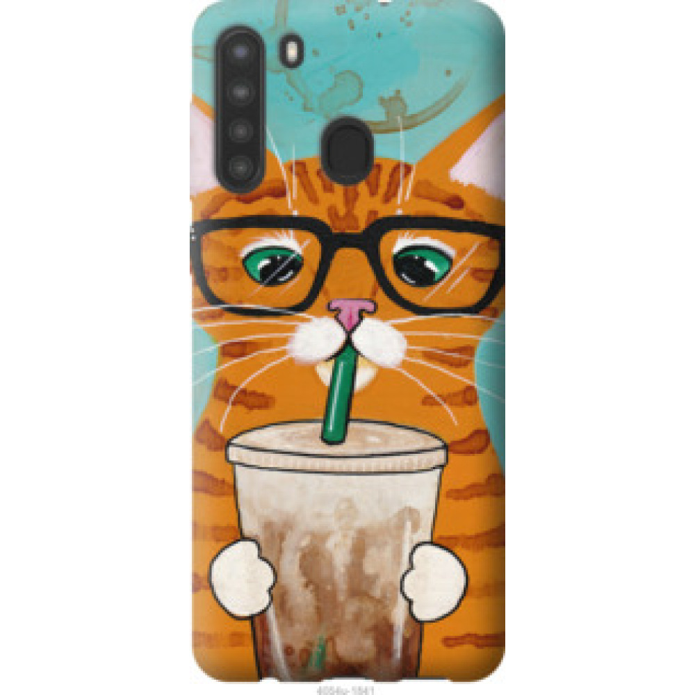 Чехол на Samsung Galaxy A21 Зеленоглазый кот в очках (4054u-1841)