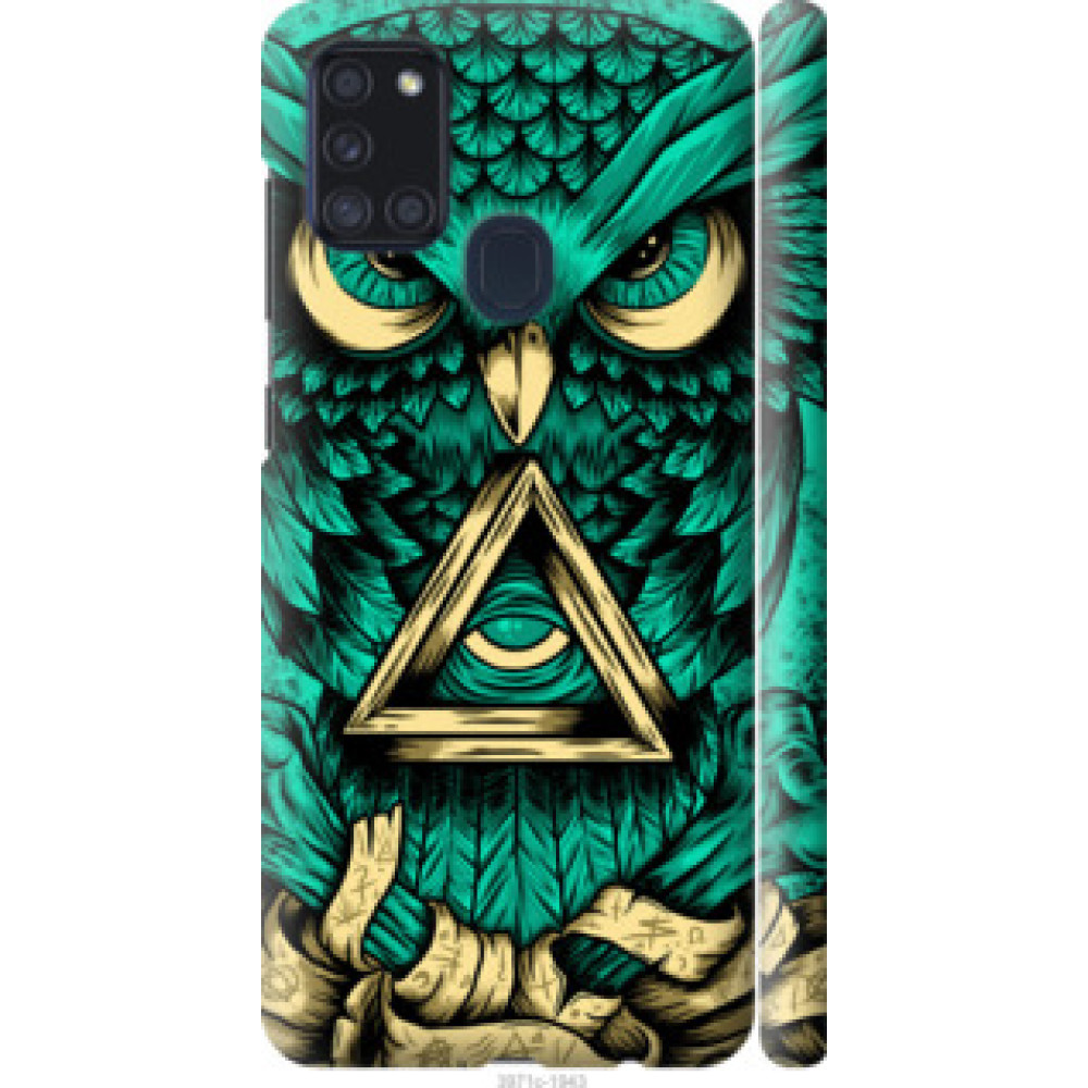 Чехол на Samsung Galaxy A21s A217F Сова Арт-тату (3971c-1943)