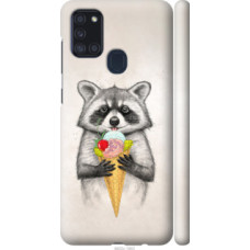 Чехол на Samsung Galaxy A21s A217F Енотик с мороженым (4602c-1943)