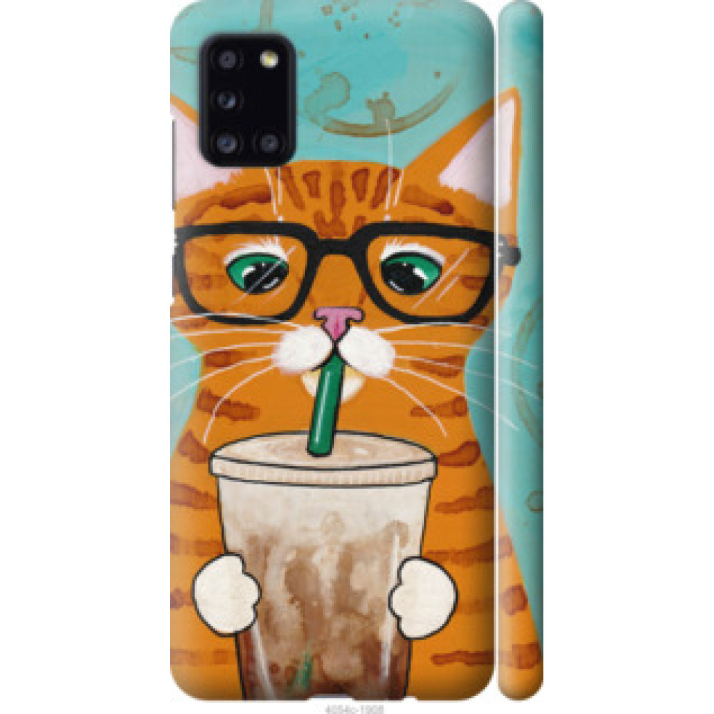 Чехол на Galaxy A31 A315F Зеленоглазый кот в очках (4054c-1908)