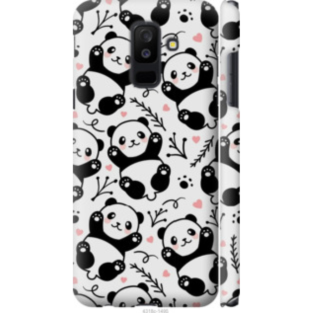 Чехол на Samsung Galaxy A6 Plus 2018 Панды (4318c-1495)