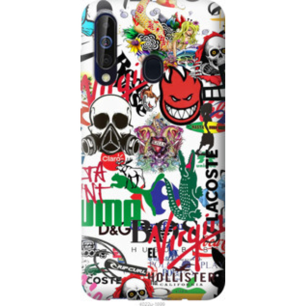 Чехол на Samsung Galaxy A60 2019 A606F Many different logos (4022u-1699)