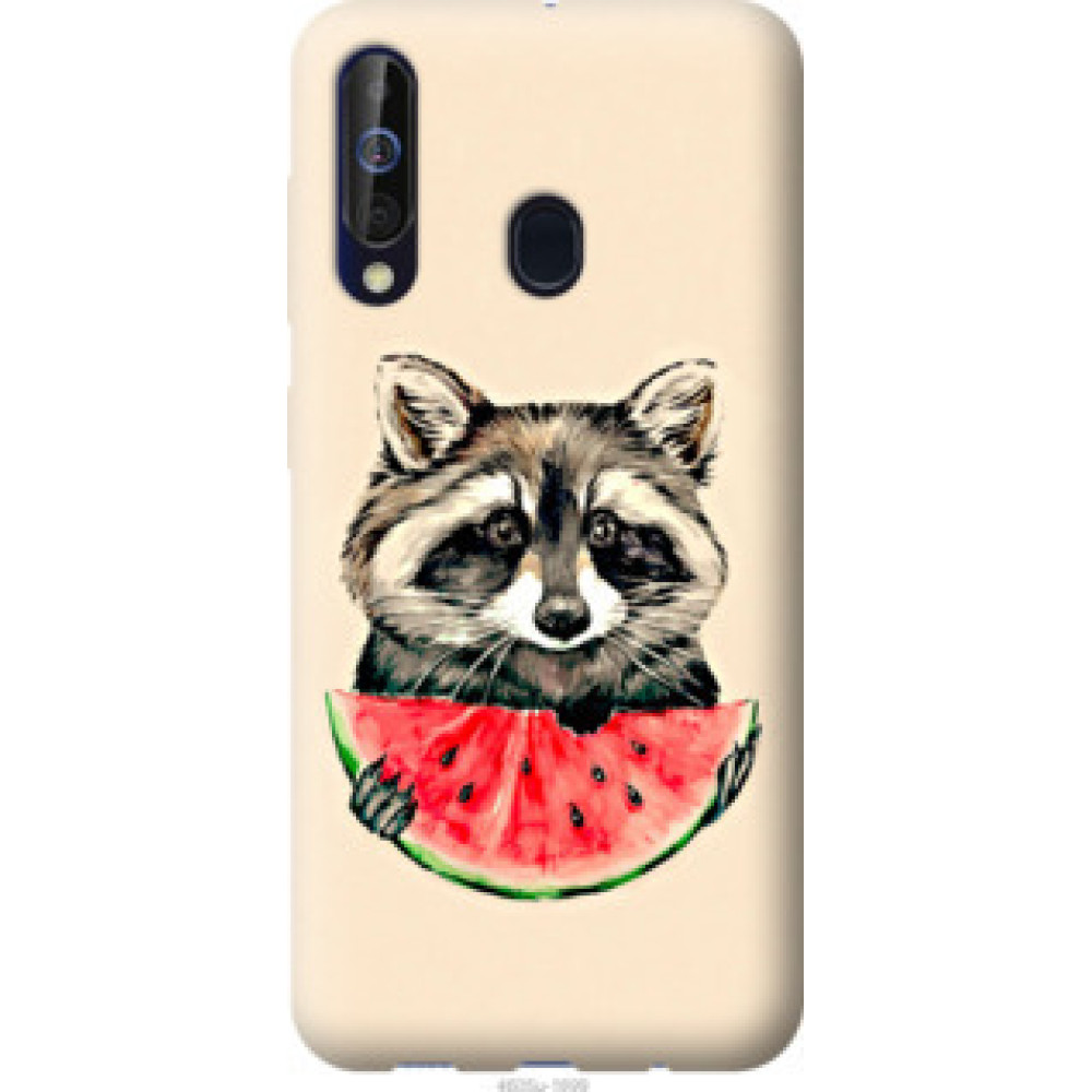 Чехол на Samsung Galaxy A60 2019 A606F Енотик с арбузом (4605u-1699)