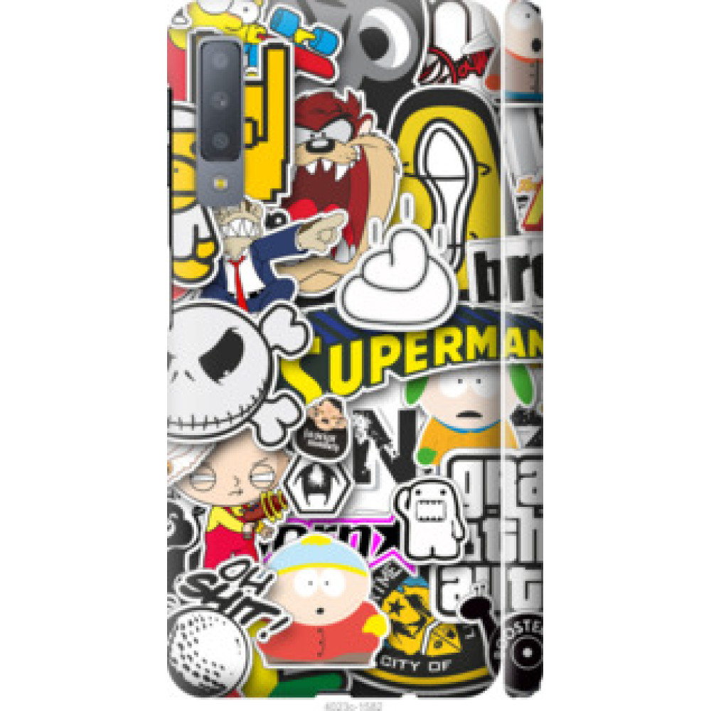 Чехол на Samsung Galaxy A7 (2018) A750F Popular logos (4023c-1582)