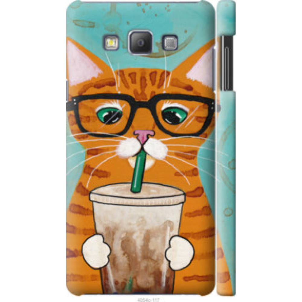 Чехол на Samsung Galaxy A7 A700H Зеленоглазый кот в очках (4054c-117)