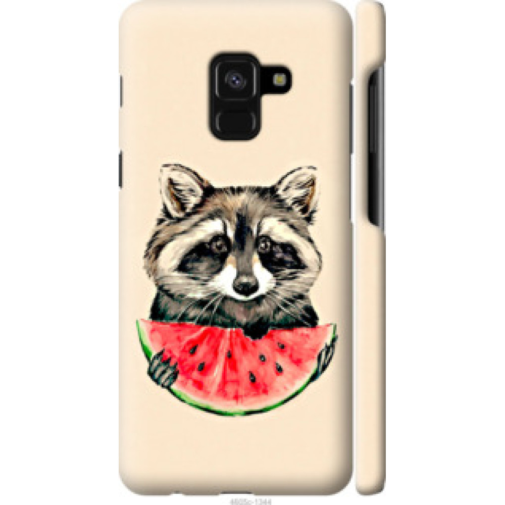 Чехол на Samsung Galaxy A8 2018 A530F Енотик с арбузом (4605c-1344)