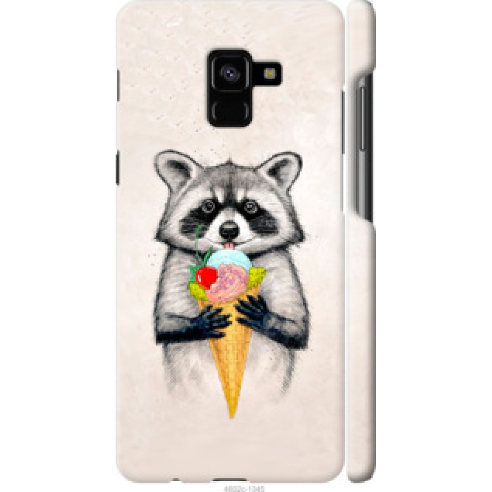 Чехол на Samsung Galaxy A8 Plus 2018 A730F Енотик с мороженым (4602c-1345)