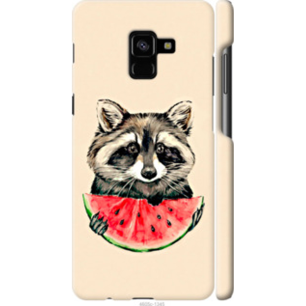 Чехол на Samsung Galaxy A8 Plus 2018 A730F Енотик с арбузом (4605c-1345)