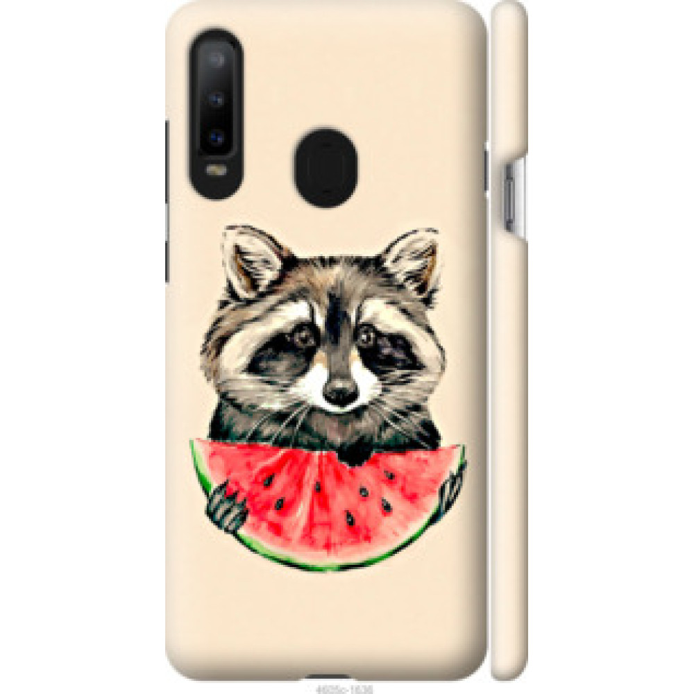 Чехол на Samsung Galaxy A8S Енотик с арбузом (4605c-1636)