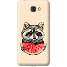 Чехол на Samsung Galaxy C9 Pro Енотик с арбузом (4605u-720)