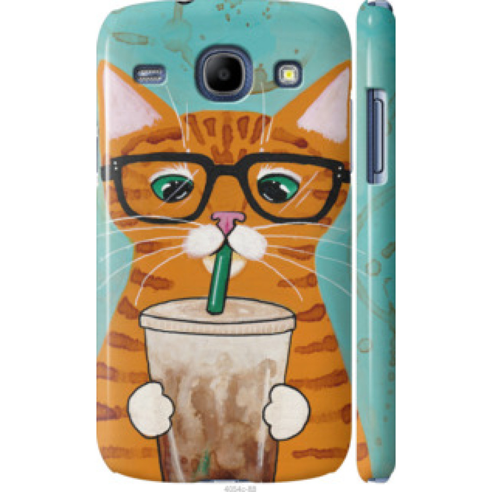 Чехол на Samsung Galaxy Core i8262 Зеленоглазый кот в очках (4054c-88)