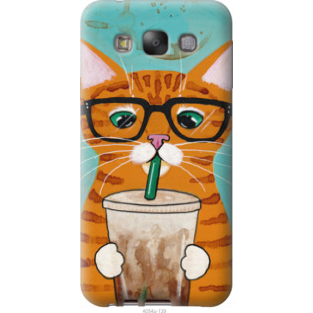 Чехол на Samsung Galaxy E7 E700H Зеленоглазый кот в очках (4054u-139)