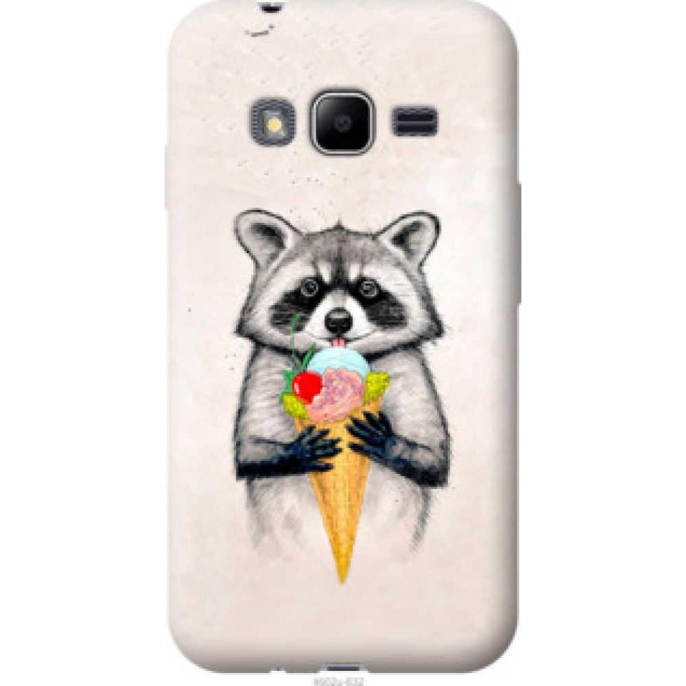 Чехол на Samsung Galaxy J1 Mini Prime J106 Енотик с мороженым (4602u-632)