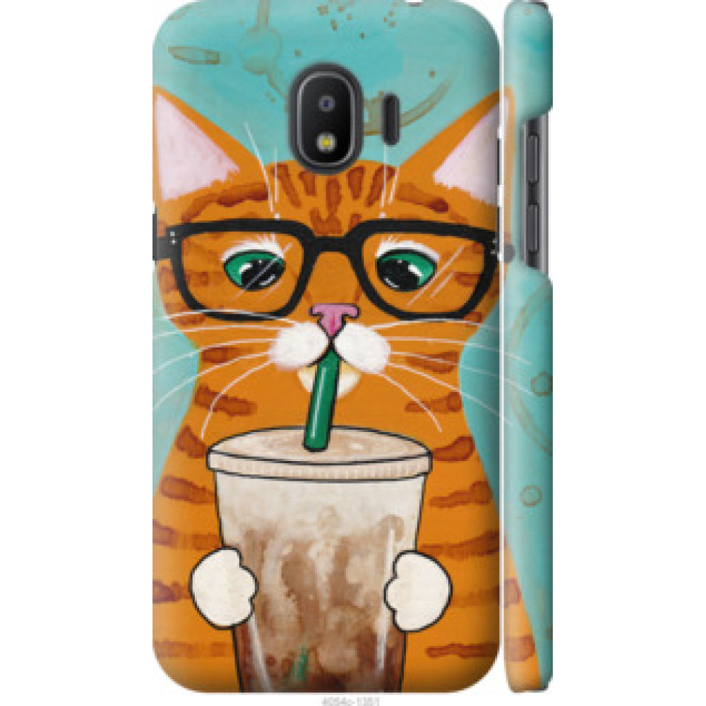 Чохол на Samsung Galaxy J2 2018 Зеленоглазый кот в очках (4054c-1351)