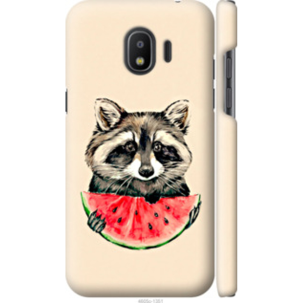 Чохол на Samsung Galaxy J2 2018 Енотик с арбузом (4605c-1351)
