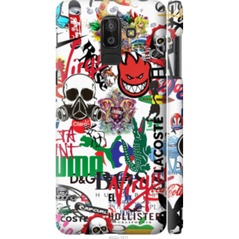 Чехол на Samsung Galaxy J8 2018 Many different logos (4022c-1511)