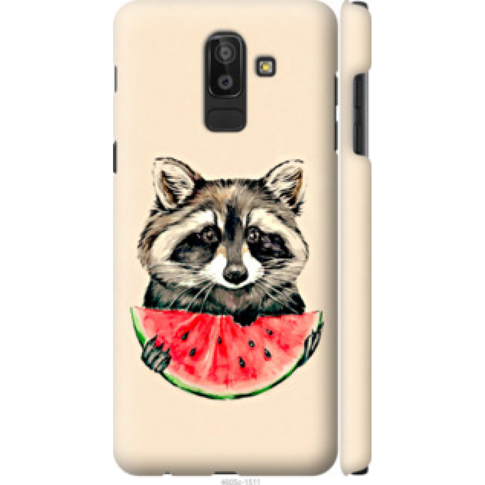 Чехол на Samsung Galaxy J8 2018 Енотик с арбузом (4605c-1511)