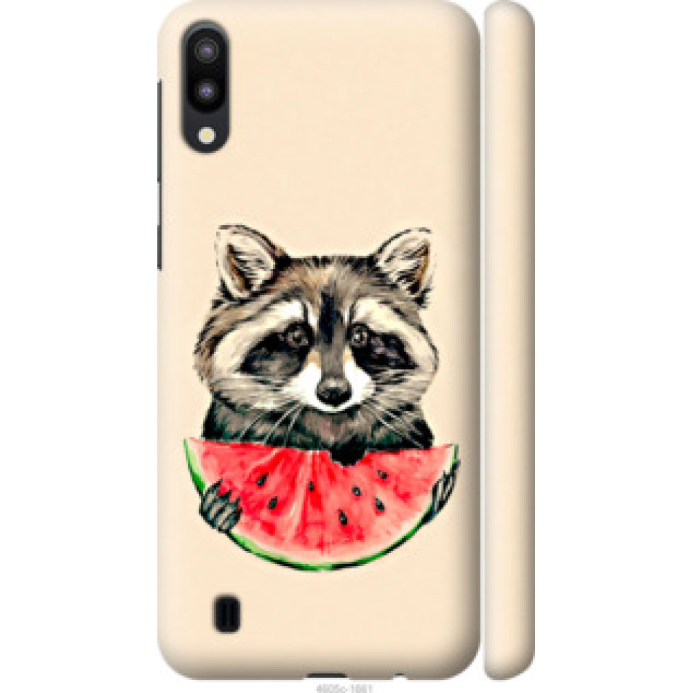 Чохол на Samsung Galaxy M10 Енотик с арбузом (4605c-1661)