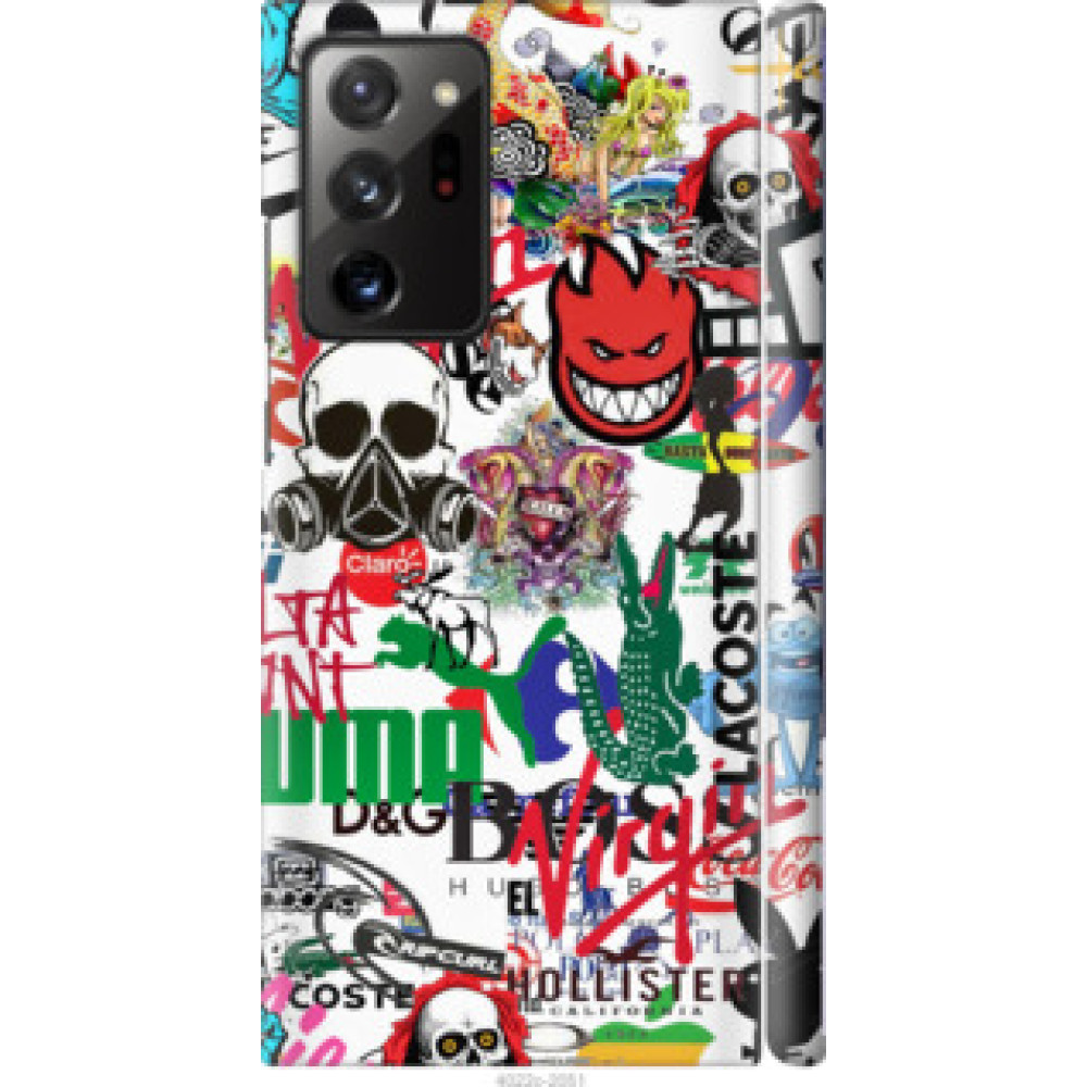 Чехол на Samsung Galaxy Note 20 Ultra Many different logos (4022c-2051)