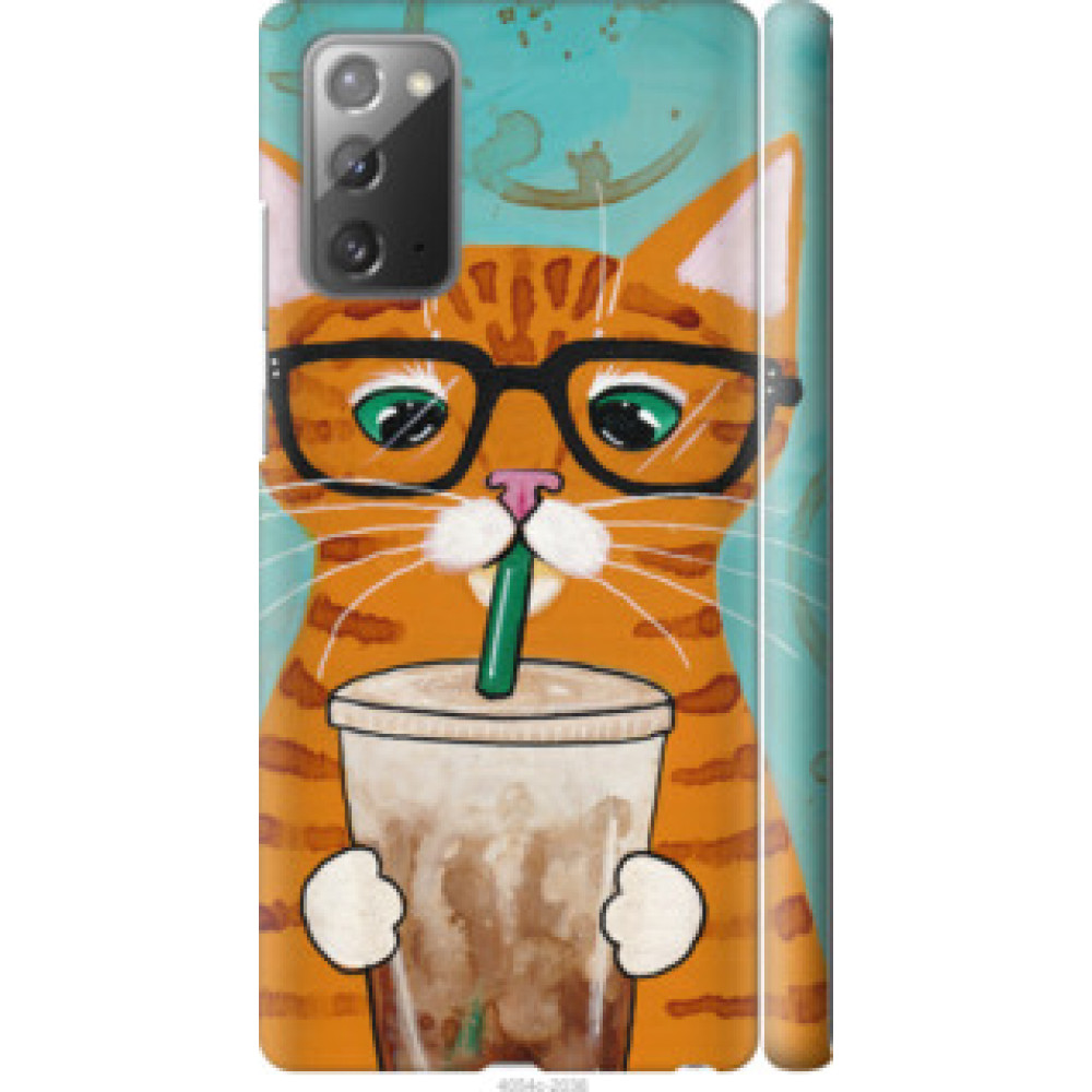 Чохол на Samsung Galaxy Note 20 Зеленоглазый кот в очках (4054c-2036)