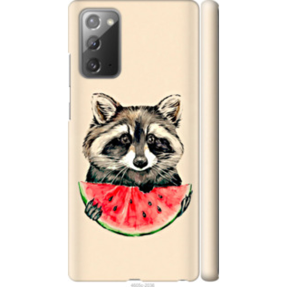 Чехол на Samsung Galaxy Note 20 Енотик с арбузом (4605c-2036)