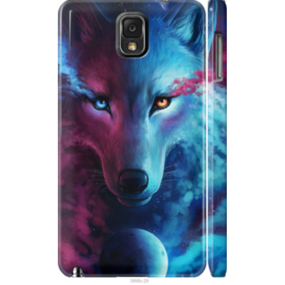 Чехол на Samsung Galaxy Note 3 N9000 Арт-волк (3999c-29)