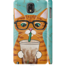 Чехол на Samsung Galaxy Note 3 N9000 Зеленоглазый кот в очках (4054c-29)