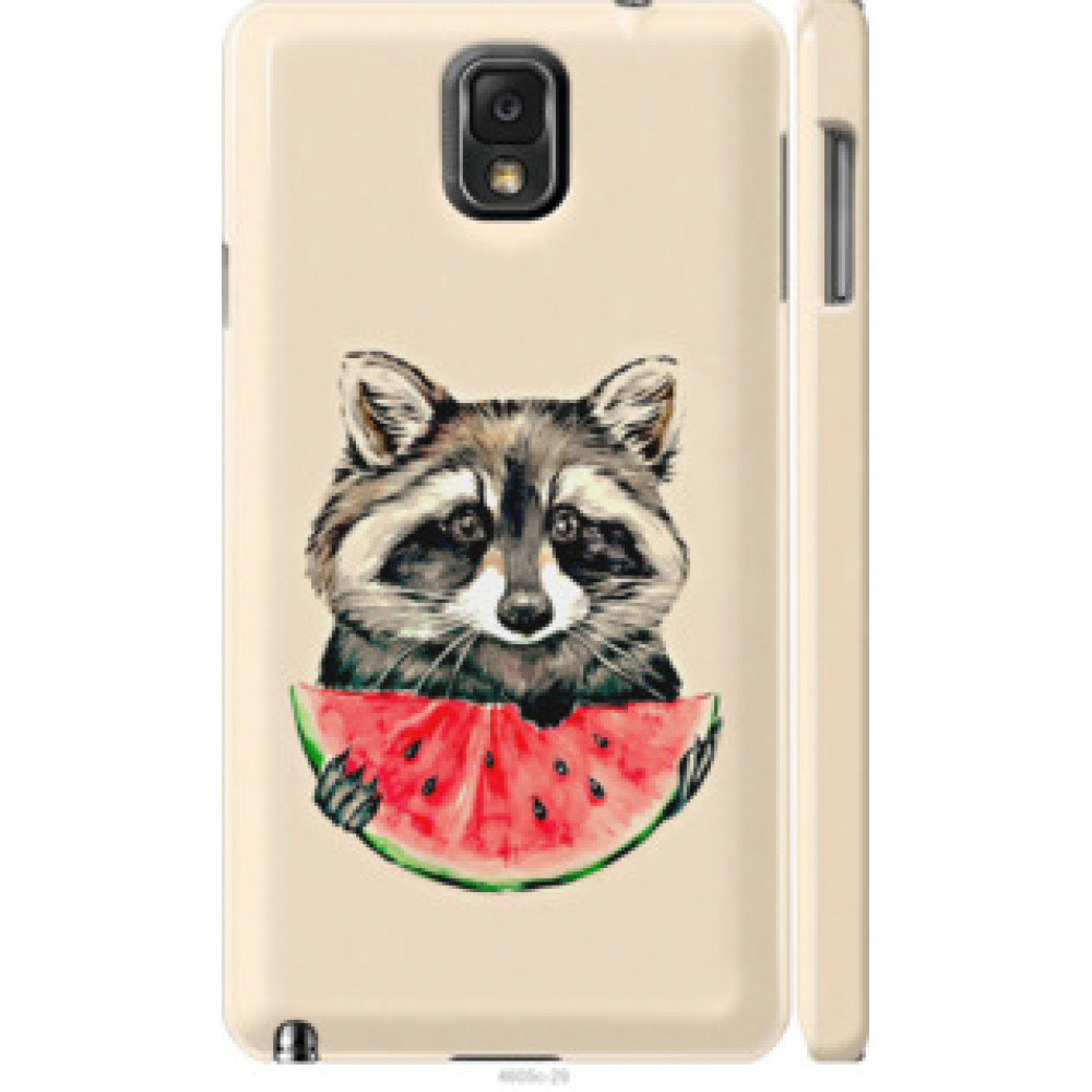 Чехол на Samsung Galaxy Note 3 N9000 Енотик с арбузом (4605c-29)