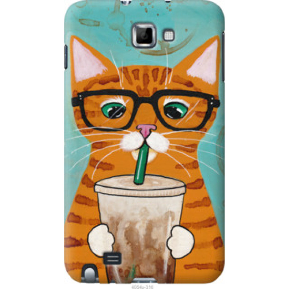 Чехол на Samsung Galaxy Note i9220 Зеленоглазый кот в очках (4054u-316)