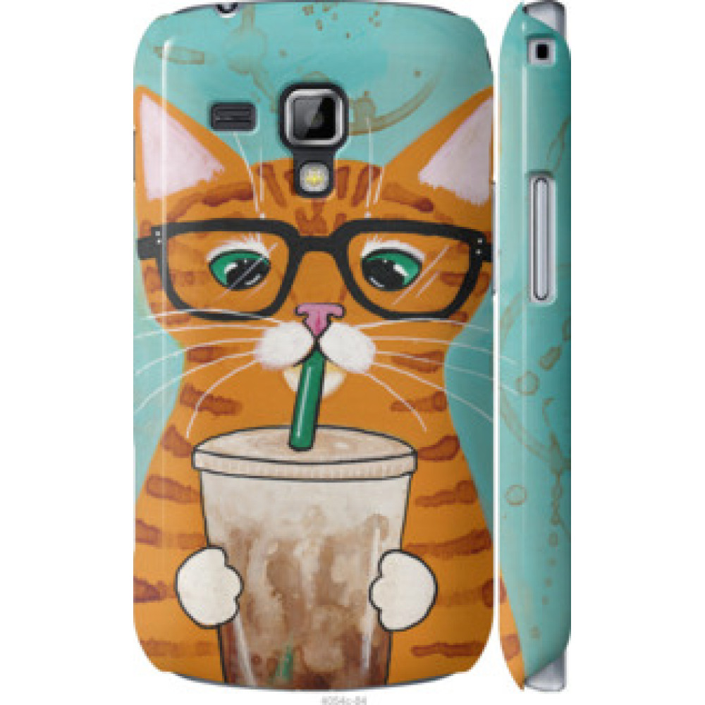 Чехол на Samsung Galaxy S Duos s7562 Зеленоглазый кот в очках (4054c-84)