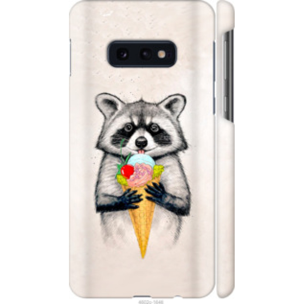 Чехол на Samsung Galaxy S10e Енотик с мороженым (4602c-1646)