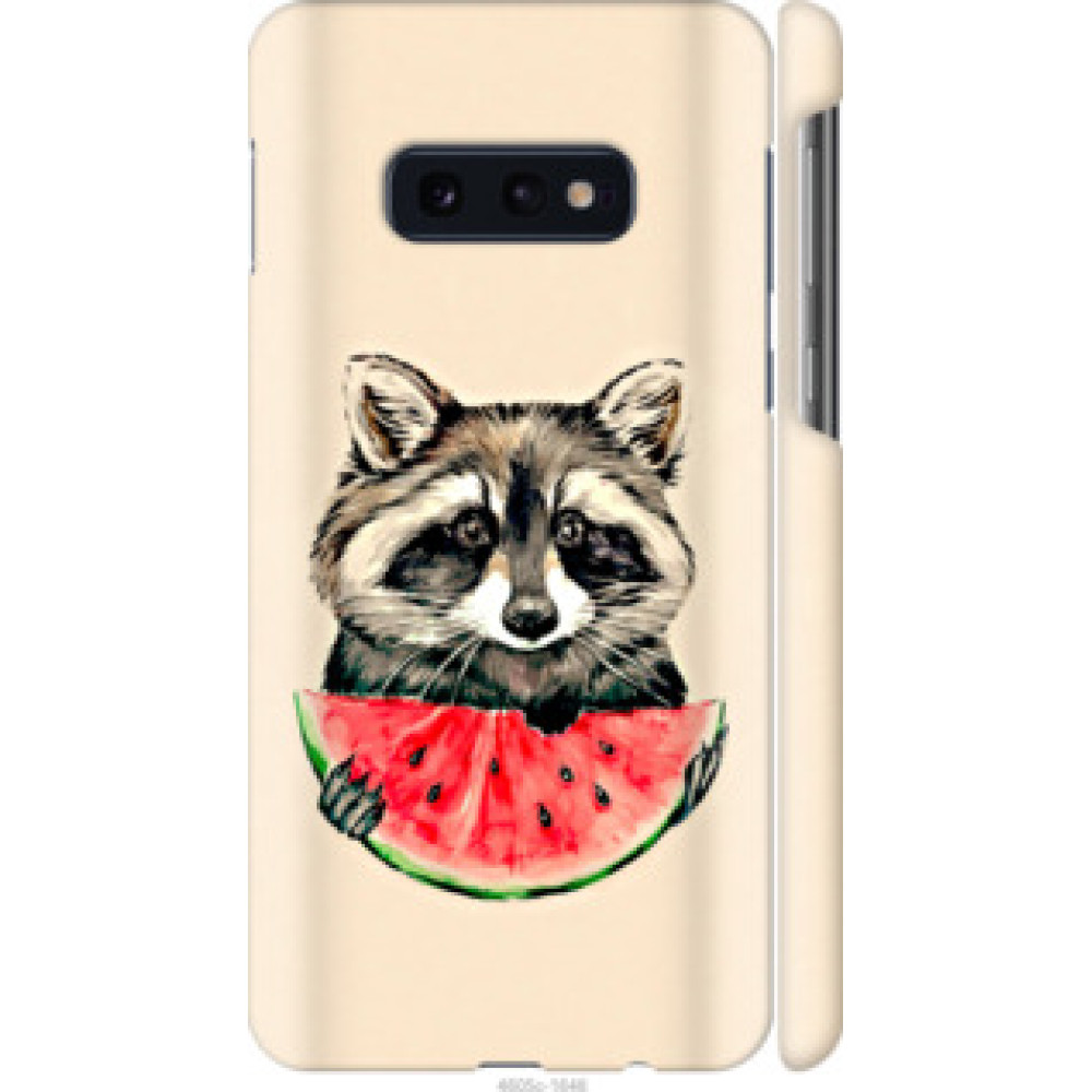 Чехол на Samsung Galaxy S10e Енотик с арбузом (4605c-1646)