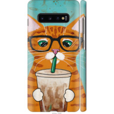 Чехол на Samsung Galaxy S10 Plus Зеленоглазый кот в очках (4054c-1649)