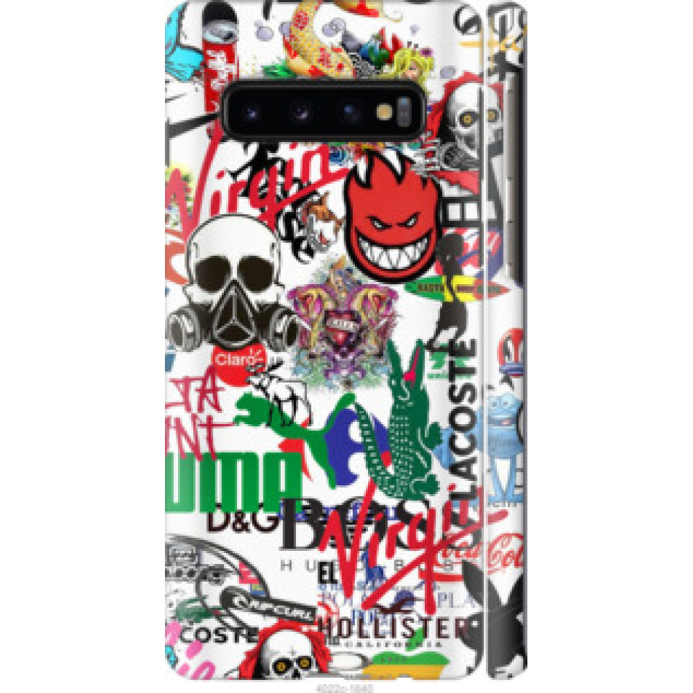 Чехол на Samsung Galaxy S10 Many different logos (4022c-1640)
