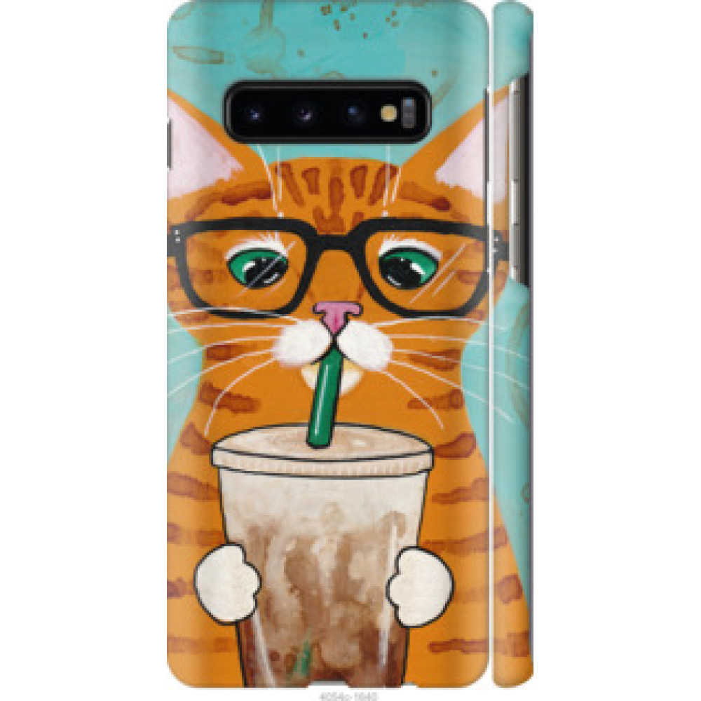 Чохол на Samsung Galaxy S10 Зеленоглазый кот в очках (4054c-1640)