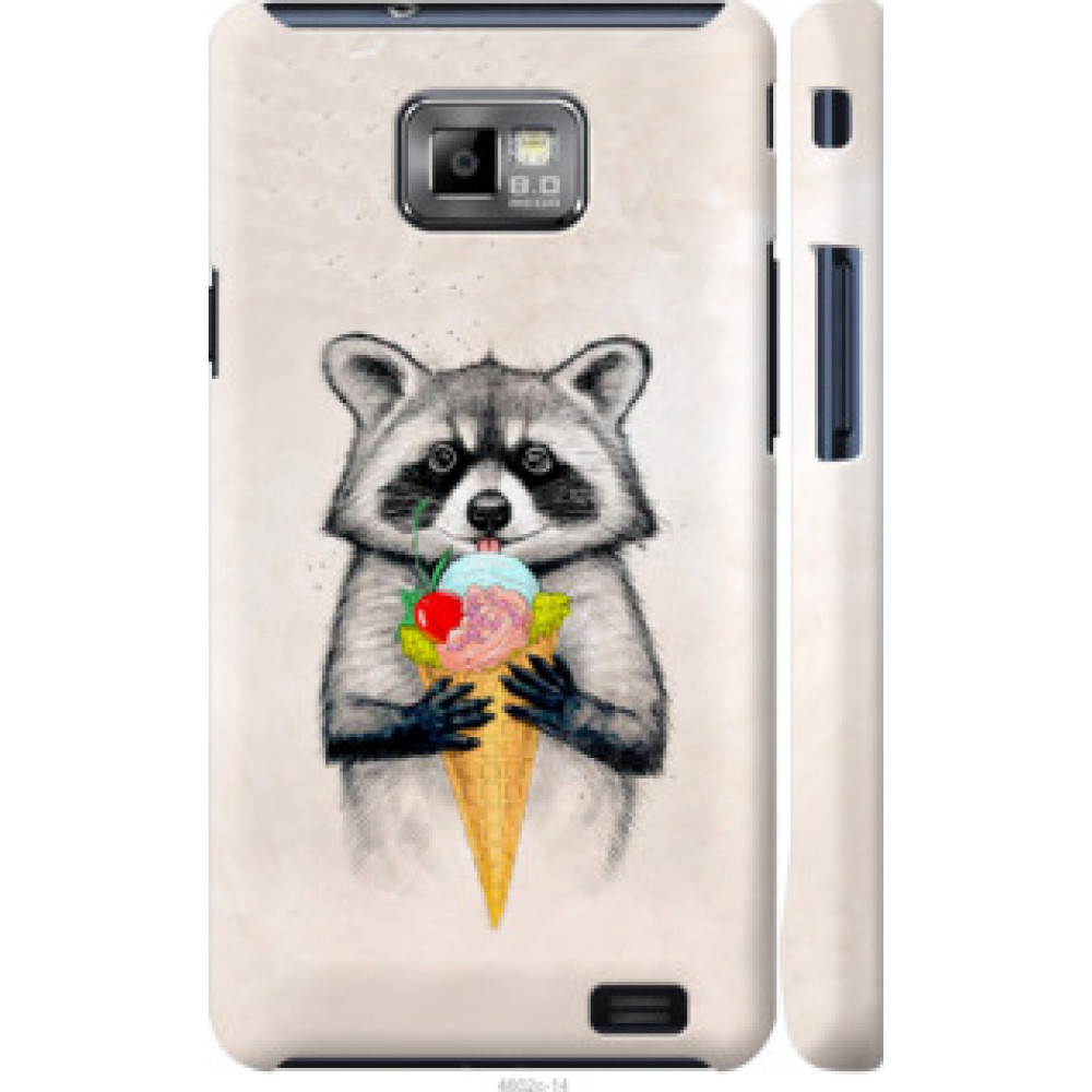 Чехол на Samsung Galaxy S2 Plus i9105 Енотик с мороженым (4602c-71)